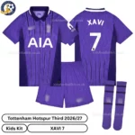 Tottenham third kids kit 26_27-over view-XAVI 7-with socks