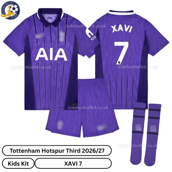Tottenham third kids kit 26_27-over view-XAVI 7-with socks
