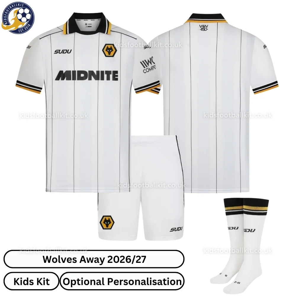 Wolves Away Kids Football Kit 2026/27 (With socks)