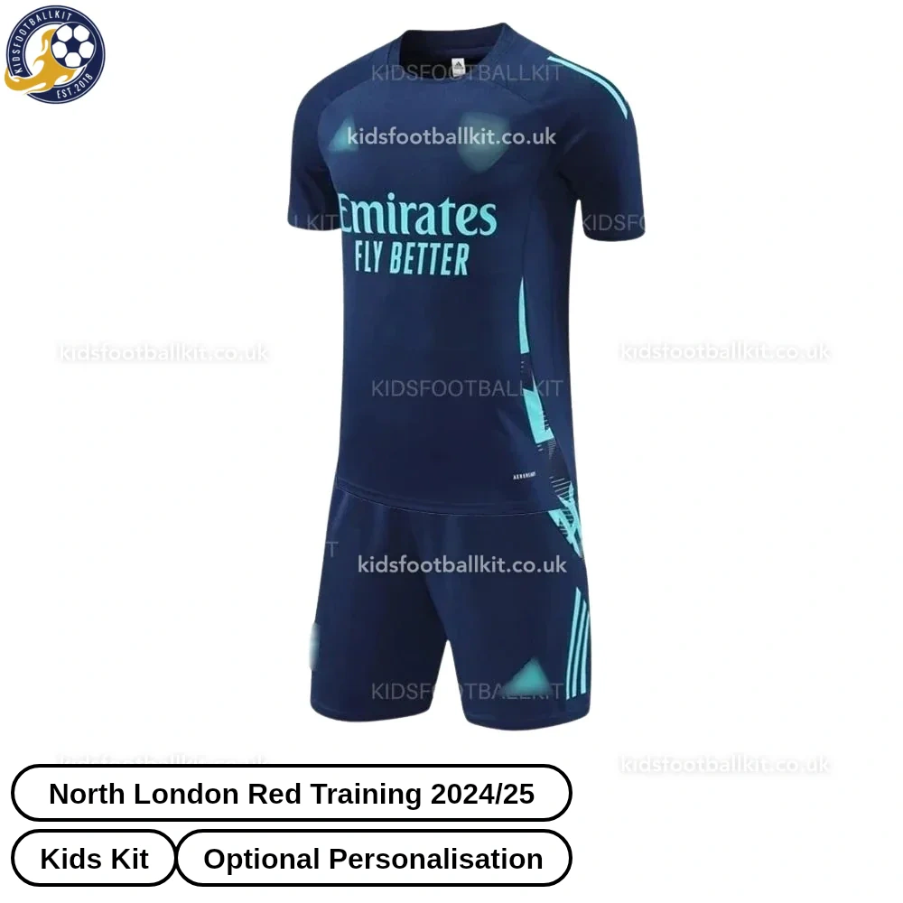 North London Red Training Kids Football Kit 2024/25 (No Socks) – Blue