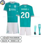 Lvr^_^pooI Third Kids Football Kit 2025/26 - DIOGO J. 20 (With socks)