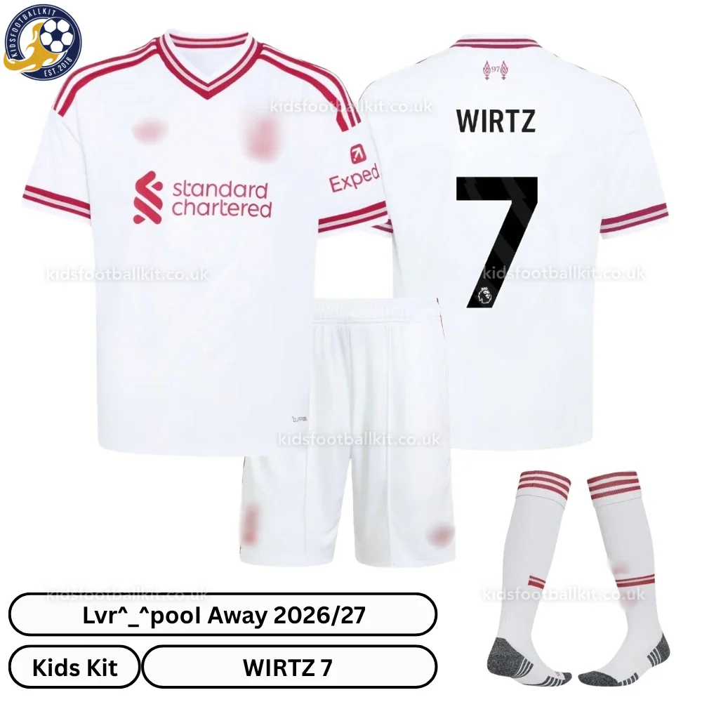 Lvr^_^pooI Away Kids Football Kit 2026/27 – WIRTZ 7 (With socks)
