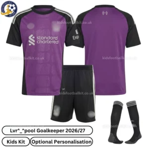 l-p goalkeeper kids kit 26_27-over view-purple-with socks
