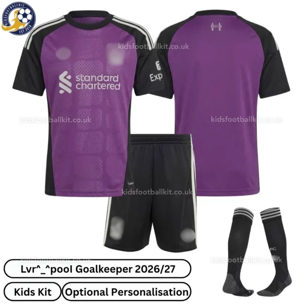 l-p goalkeeper kids kit 26_27-over view-purple-with socks