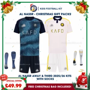 Al Nassr FC Gift Pack – Away and Third Kids Football Kit 2025/26 (With Socks)