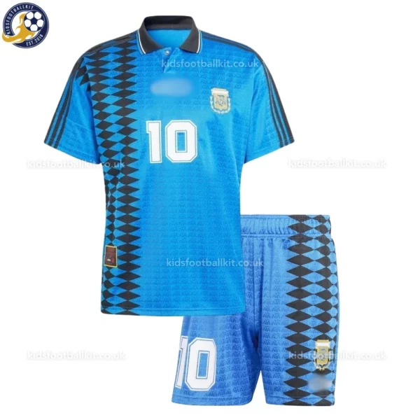 Argentina Away kids kit 1994-front view-10-no socks