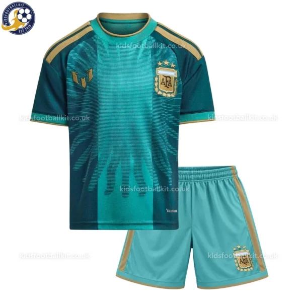 Argentina Commemorative Goalkeeper Kids Kit 2026-front view-No Socks-Teal