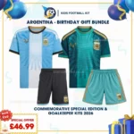 Argentina Commemorative Special Edition and Goalkeeper kids kit 2026-no socks
