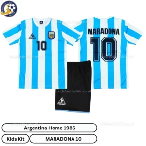 Argentina Home kids kit 1986-over view-MARADONA 10-no sock