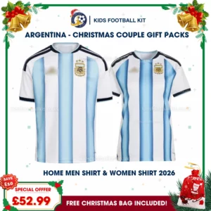 Argentina World Cup 2026 Couple Gift Pack – Home Men and Women Football Shirts