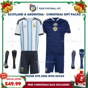 Argentina and Scotland World Cup 2026 Gift Pack – Home Kids Football Kit