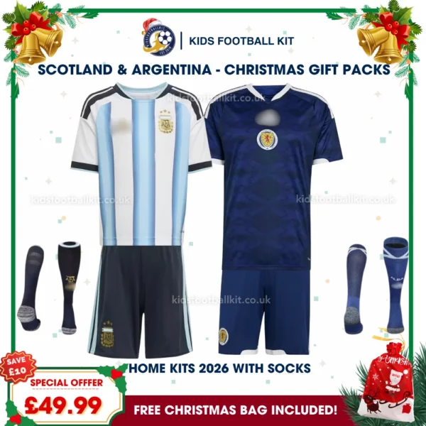 Argentina and Scotland World Cup 2026 Gift Pack – Home Kids Football Kit