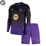 Barcelona Away Kids Kit 26_27 With Socks Long Sleeve - Front View