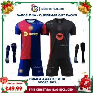 Barcelona Gift Pack Home & Away Kids Football Kit 2024/25 (With Socks)