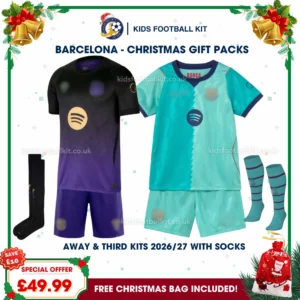 Barcelona Gift Pack – Away and Third Kids Football Kit 2026/27 (With socks)