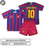 Barcelona Home Kids Kit 2005_06-over view-RONALDINHO 10-no sock