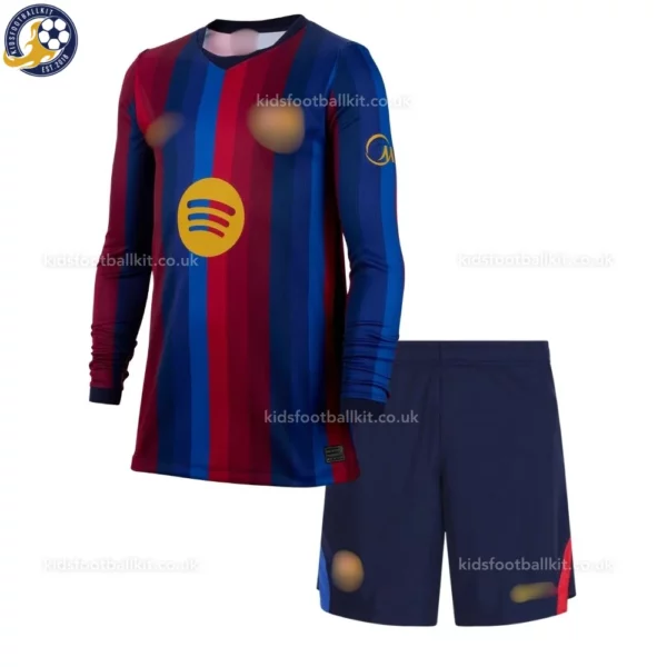 Barcelona Home Kids Kit 26_27 Long sleeve With socks - Front View