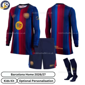 Barcelona Home Kids Kit 26_27 Long sleeve With socks - Overview