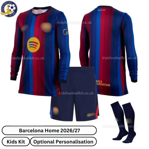 Barcelona Home Kids Kit 26_27 Long sleeve With socks - Overview