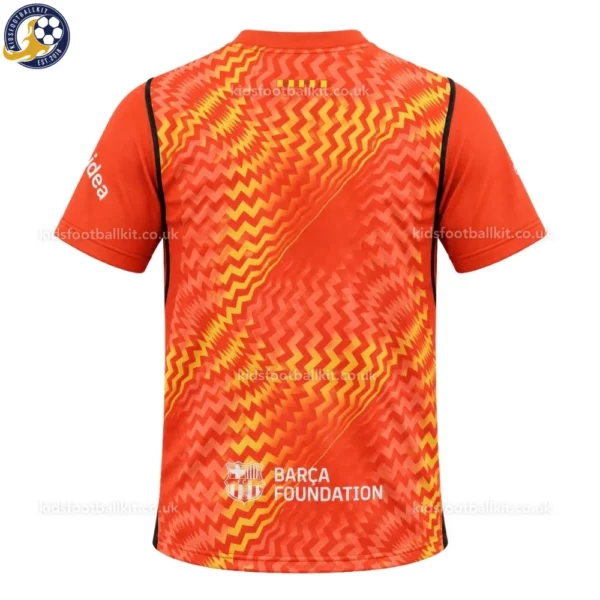 Barcelona Orange Goalkeeper Kids Kit 26_27 No socks - Back View