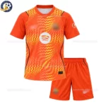 Barcelona Orange Goalkeeper Kids Kit 26_27 No socks - Front View