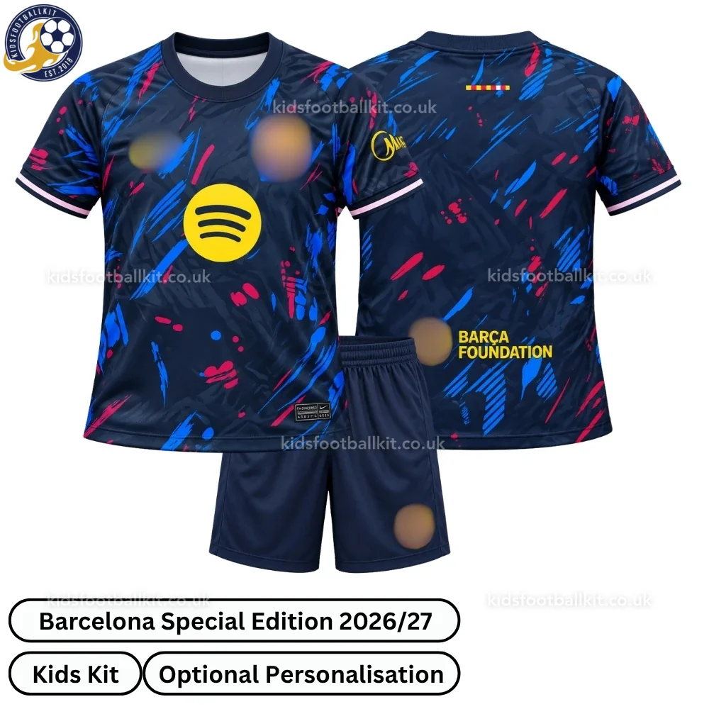 Barcelona Special Edition Kids Football Kit 2026/27 (No Socks) – Navy