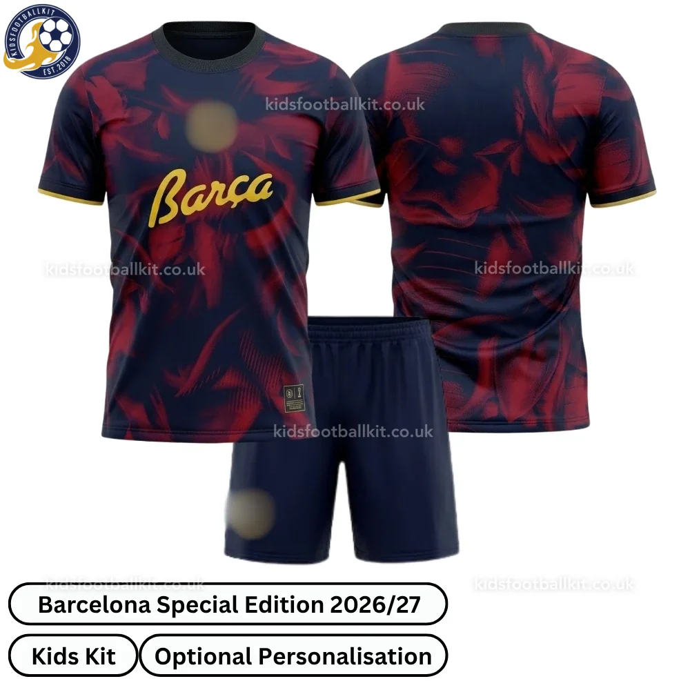 Barcelona Special Edition Kids Football Kit 2026/27 (No Socks) – Red