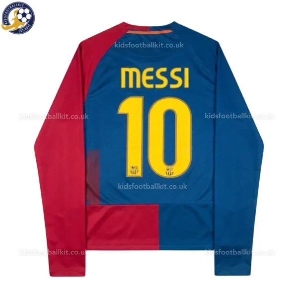 Barcelona home kids kit 2008_09-back view-long sleeve-MESSI 10-no sock