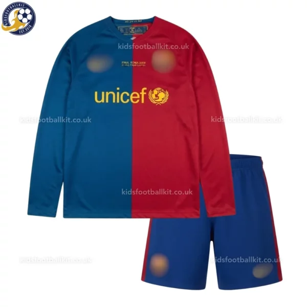 Barcelona home kids kit 2008_09-front view-long sleeve-MESSI 10-no sock