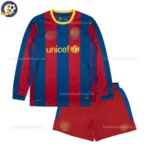 Barcelona home kids kit 2010_11-front view-long sleeve-MESSI 10-no sock