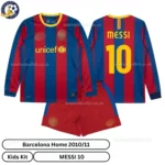 Barcelona home kids kit 2010_11-over view-long sleeve-MESSI 10-no sock