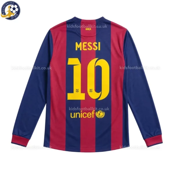Barcelona home kids kit 2014_15-back view-long sleeve-MESSI 10-no sock