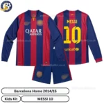 Barcelona home kids kit 2014_15-over view-long sleeve-MESSI 10-no sock