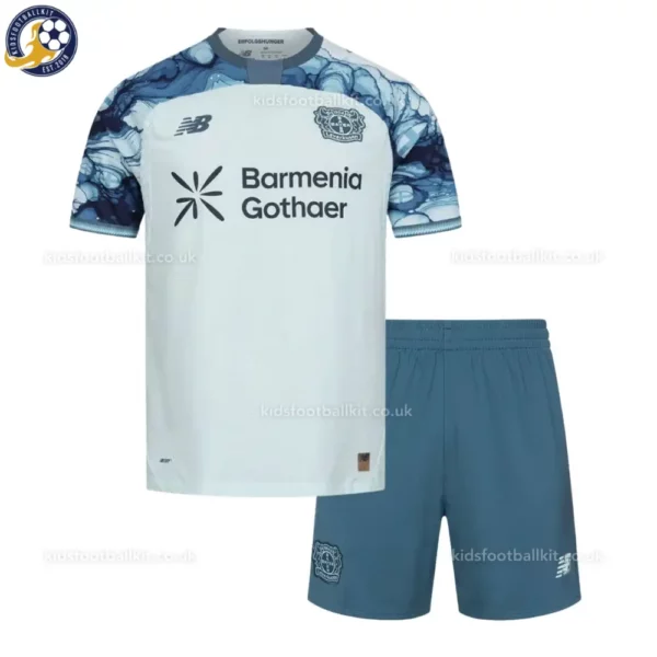 Leverkusen away kids kit with socks 26_27-front view