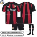 Leverkusen home kids kit with socks 26_27-over view