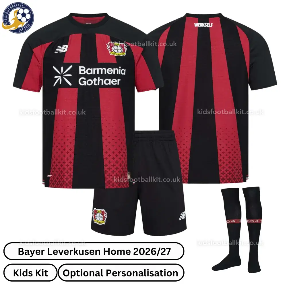 Bayer Leverkusen Home Kids Football Kit 2026/27 (With socks)