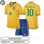 Brazil Home kids kit 2014-over view-NEYMAR JR 10-no sock