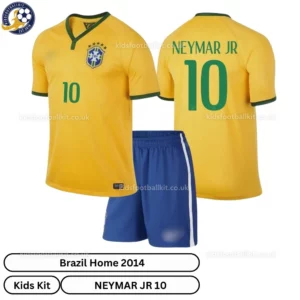Brazil Home kids kit 2014-over view-NEYMAR JR 10-no sock