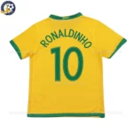 Brazil home kids kit 2006-back view-RONALDINHO 10-no sock