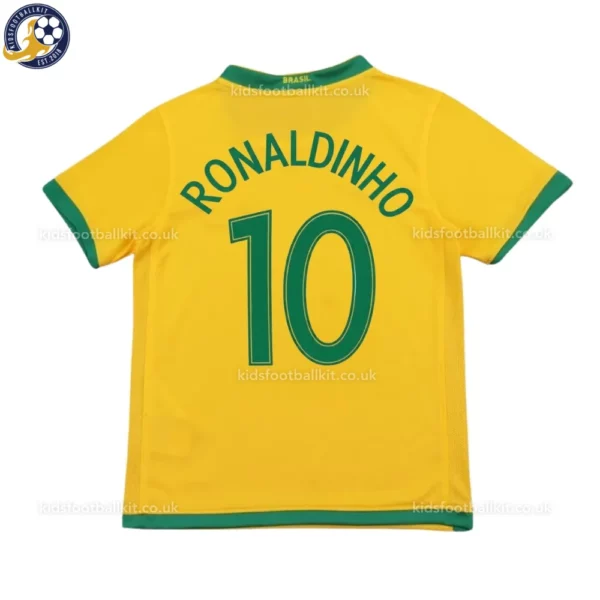 Brazil home kids kit 2006-back view-RONALDINHO 10-no sock
