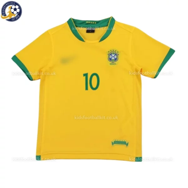 Brazil home kids kit 2006-front view-RONALDINHO 10-no sock