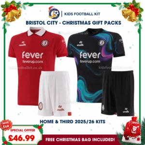 Bristol City Gift Pack – Home and Third Kids Football Kit 2025/26 (No Socks)