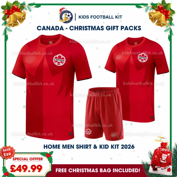 Canada World Cup 2026 Gift Pack – Home Dad Shirt and Son Kids Football Kit
