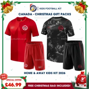 Canada World Cup 2026 Gift Pack – Home and Away Kids Football Kit (No socks)