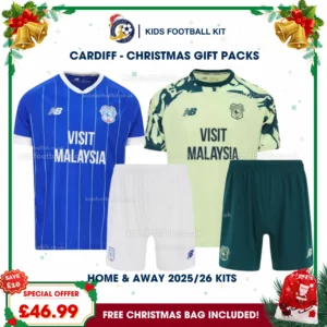 Cardiff City Gift Pack – Home and Away Kids Football Kit 2025/26 (No socks)