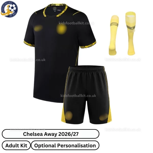 Chelsea Away Adult Kit 26_27 -front view-with socks