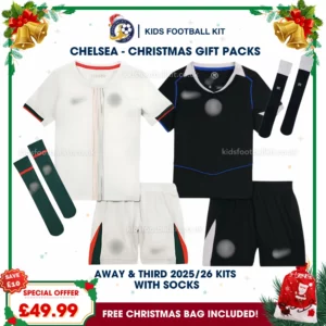 Chelsea Gift Pack – Away and Third Kids Football Kit 2025/26 (With socks)