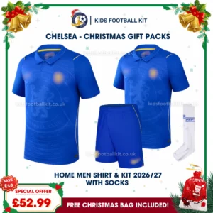 Chelsea Gift Pack – Home Dad Shirt and Son Kids Football Kit 2026/27 (With socks)