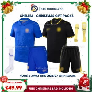 Chelsea Gift Pack – Home and Away Kids Football Kit 2026/27 (With socks)