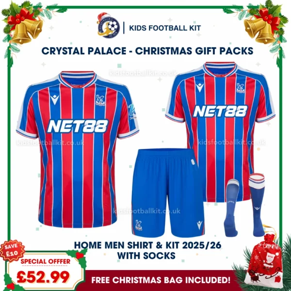 Crystal Palace FC Gift Pack – Home Dad Shirt and Son Kids Football Kit 2025/26